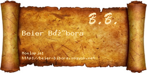 Beier Bíbora névjegykártya